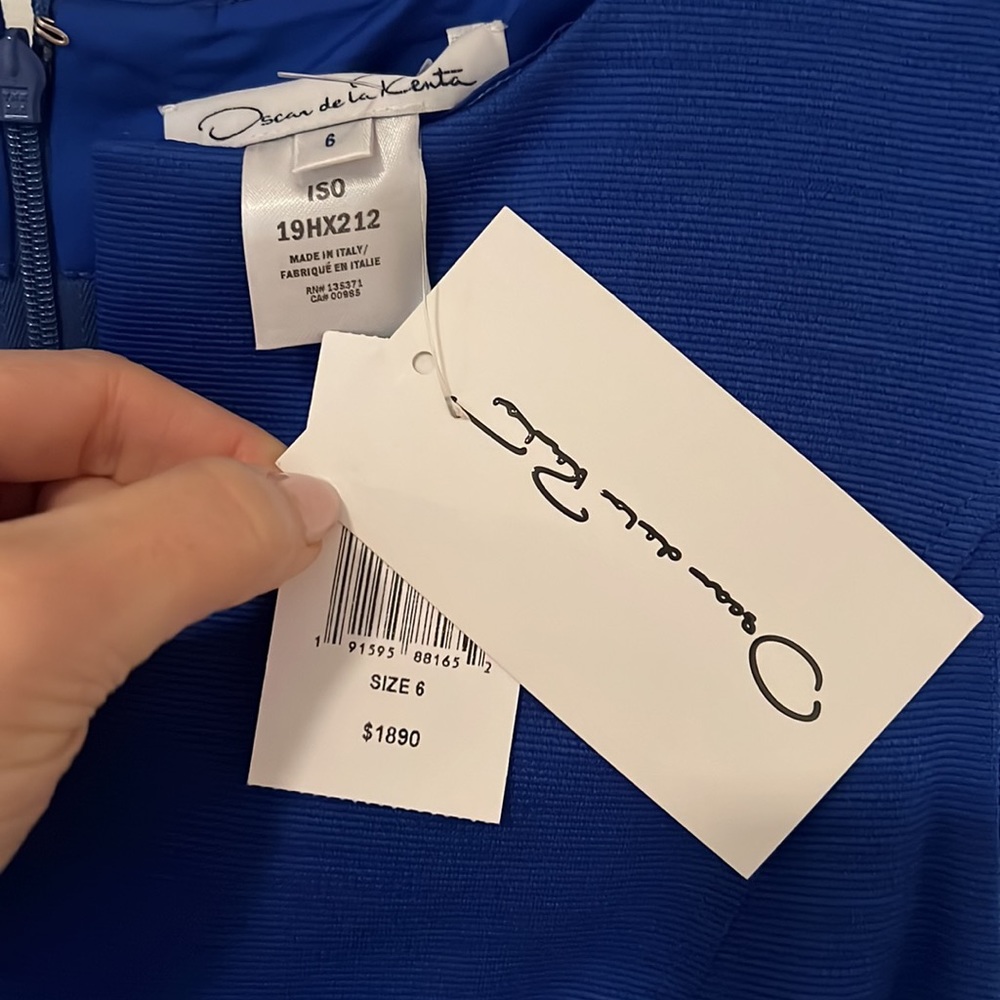Oscar de la Renta lapis blue dress, size 6